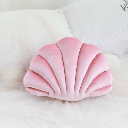 Shell shaped plush nap pillow with pp cotton filling