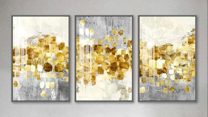 Three-piece floral inkjet canvas print frameless set
